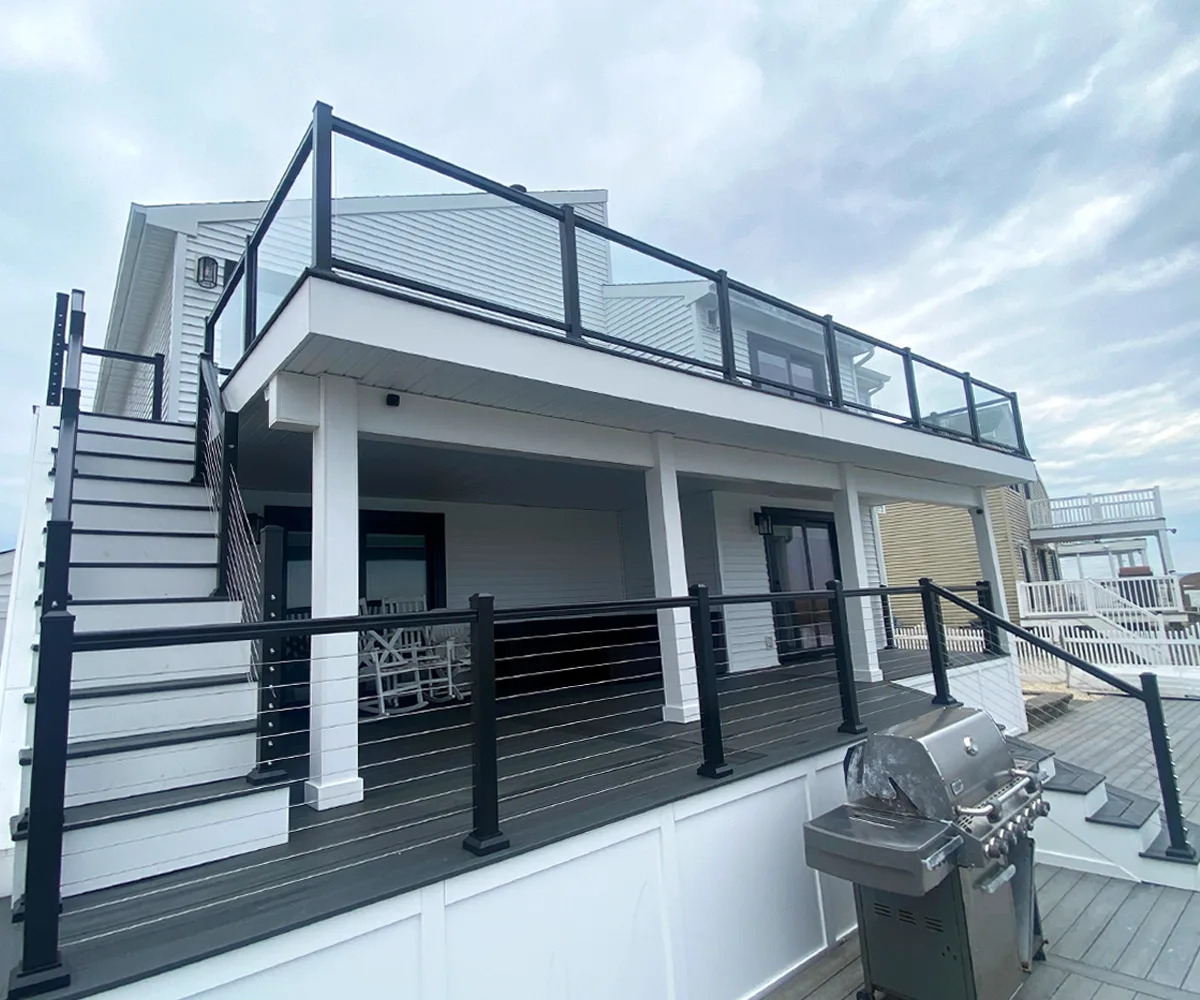 Phoenix Aluminum Railings with Cable and Glass Panels