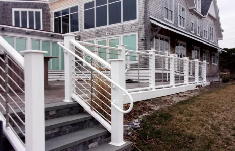 Silver Vuetube with ADA Handrail and Cellular PVC posts